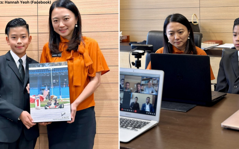 Youth and sports minister, Hannah Yeoh shares meet up with 12-year-old race driver Travis Teoh.